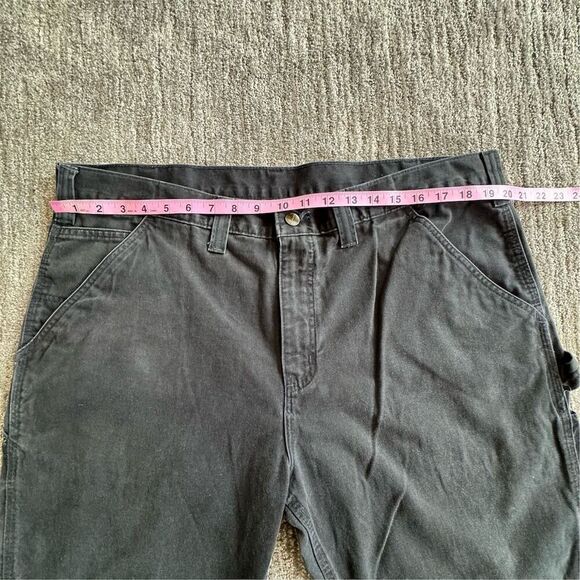 Carhartt Men's Relaxed Fit 100% Cotton Carpenter Utility Jeans Black Size 40x30 - Picture 8 of 11